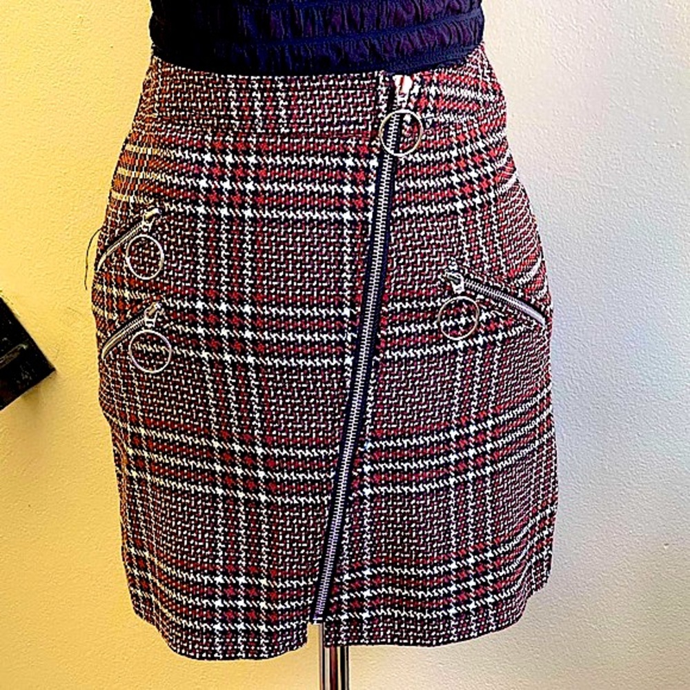 River Island Plaid Mini Skirt. Size UK 6/ US 2.